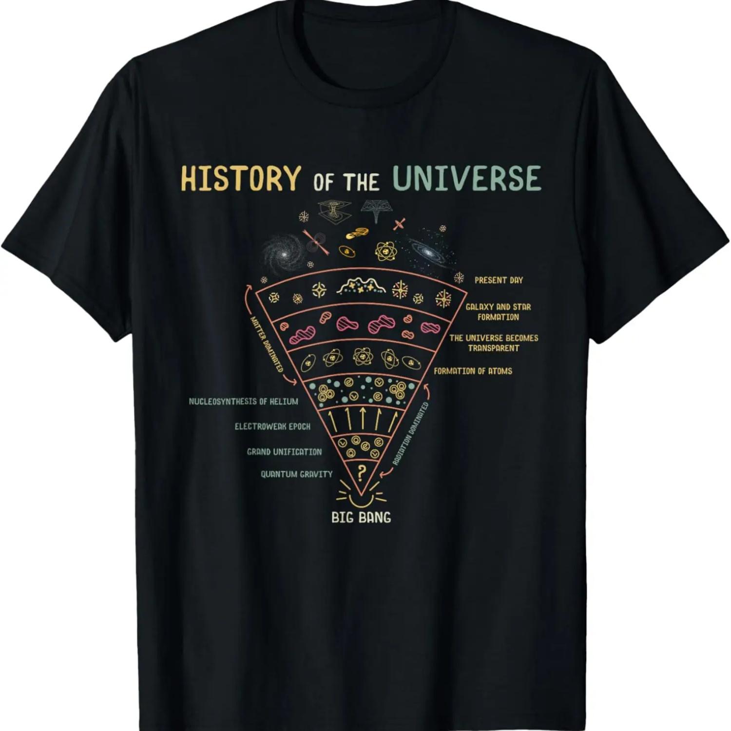 History of the Universe Astrophysics Lovers Space T-Shirt XXXXXL чёрный