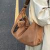 Simple solid color autumn new casual fashionable large capacity temperament commuter crossbody shoulder dumpling bag