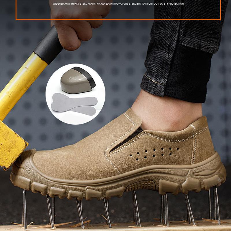 New Men's Anti Scalding Welding Shoes Anti-smash Anti Puncture Safety Shoes Work Sneakers Indestructible Shoes Wear Resistant