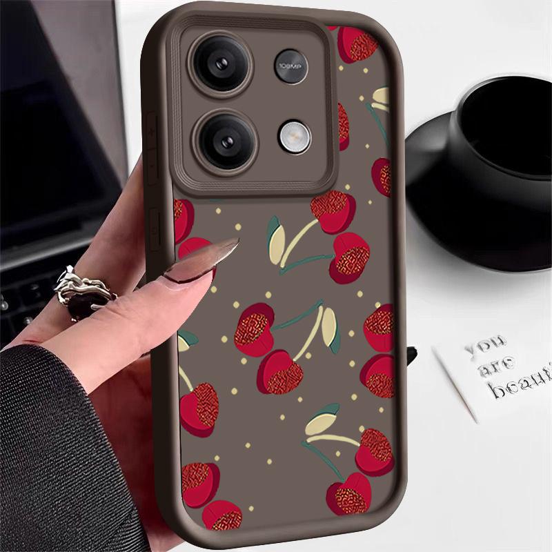 

Чехол Cherry Shockproof для Xiaomi 14t 13t Poco X6 X5 F6 Pro Remdi Note 14 13 12 11 10 Pro Мягкий силиконовый матовый защитный чехол для объектива от падения Redmi Note 13 Pro 4G кофейный