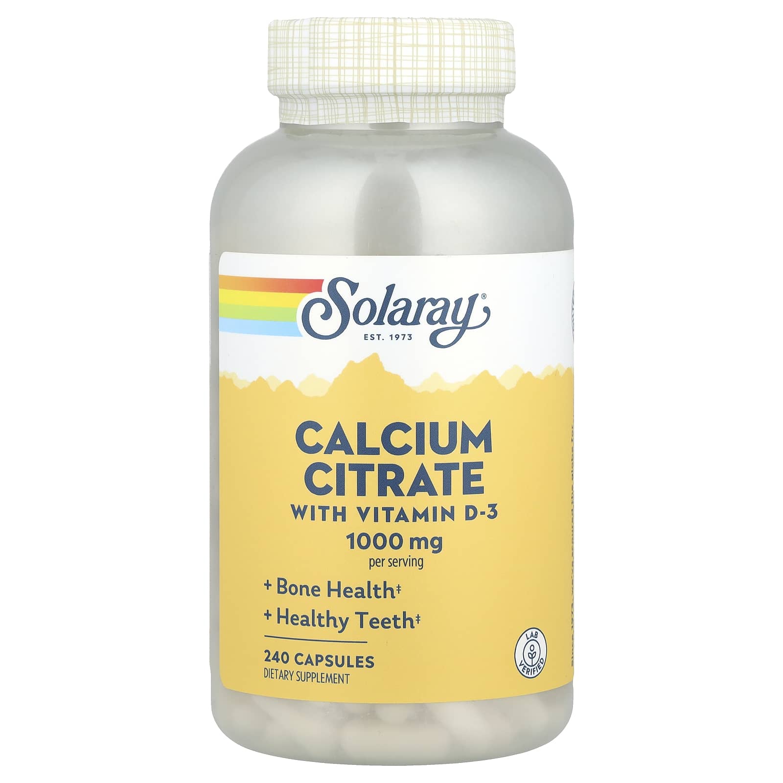 

Calcium Citrate with Vitamin D3, 1,000Mg, 240 Capsules (250Mg per Capsule)