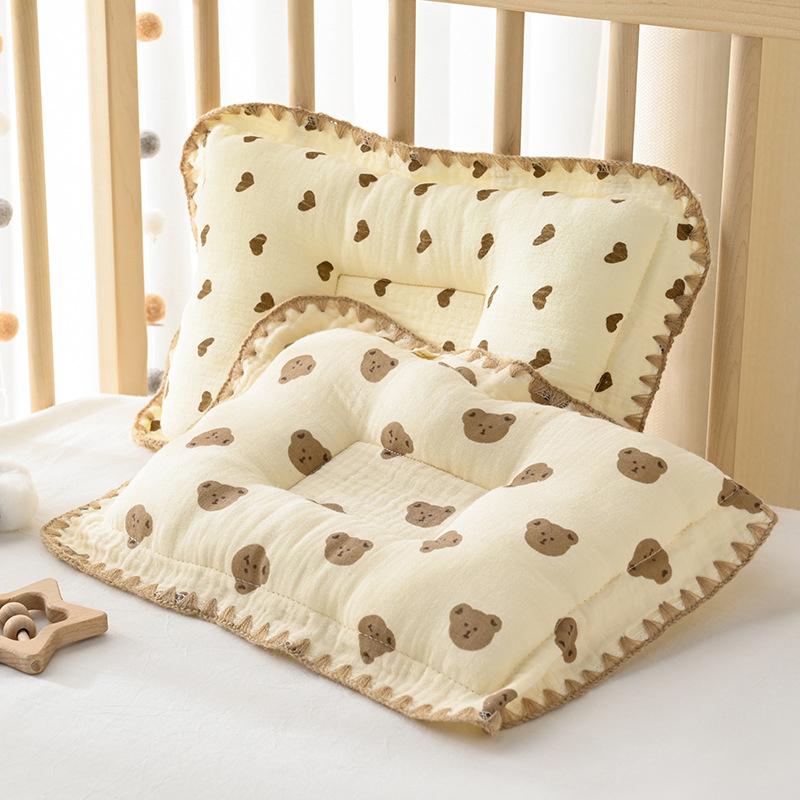 1 Piece Cotton Baby Bedding Pillow Soft And Breathable Newborn Pillow Provide Comfortable Rest For Boys Girls