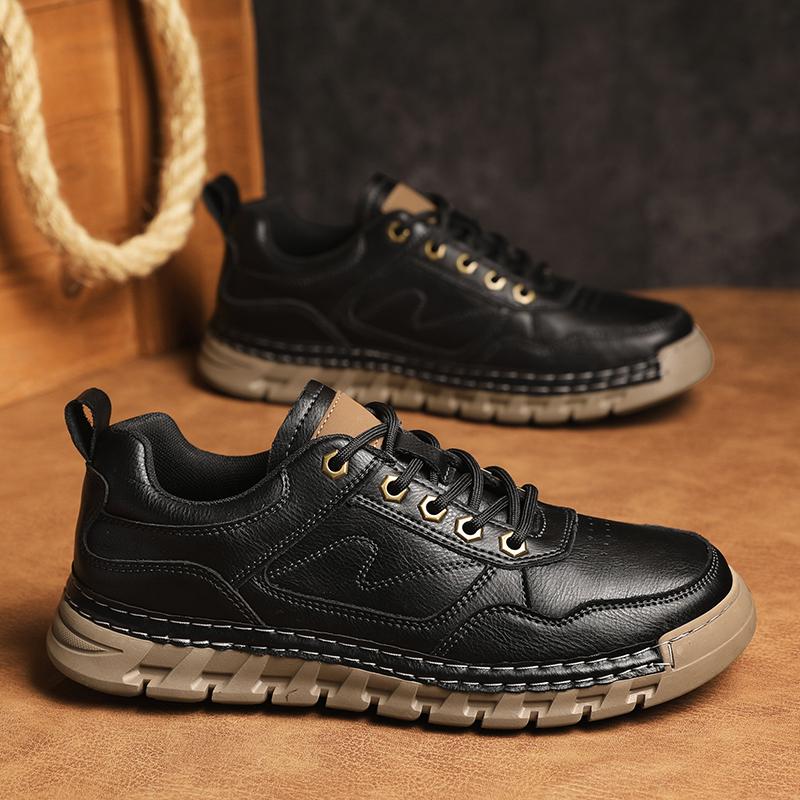 Fashion Handmade Sneakers New Arrival Male Hiking Shoes Outdoor Sports Shoes Retro Style Mens Casual Shoes All-match Treking Footwear