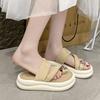 Set of toe versatile slippers for women's summer wear 2025 summer new one-word drag flat-bottomed beach sandals