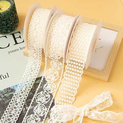 Edge Ribbon Embroidery Lace White Hollow Lace Wrinkle Embossment Ribbon DIY Accessories 3D Flower Sewing Clothes Materials