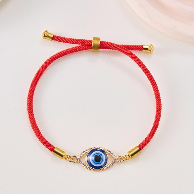 Devil's Eye Bracelet: Adjustable Drawstring with Alloy Pendant