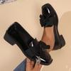 Elegant Loafers - Breathable Low-Heel Dress Shoes with Bow Detail, Slip-On Design, All-Season Comfort Work Footwear, Mary Janes Style Office Shoes