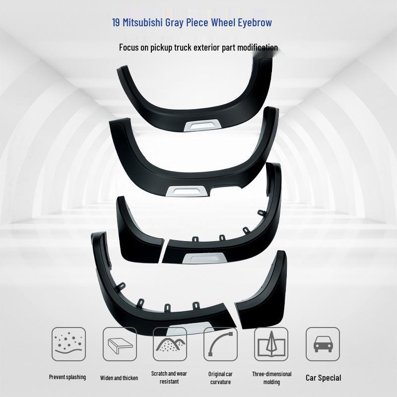

Mitsubishi L200 19 Gray Wheel Arch with Lights - ABS Anti-Scratch Mudguard Yes чёрный