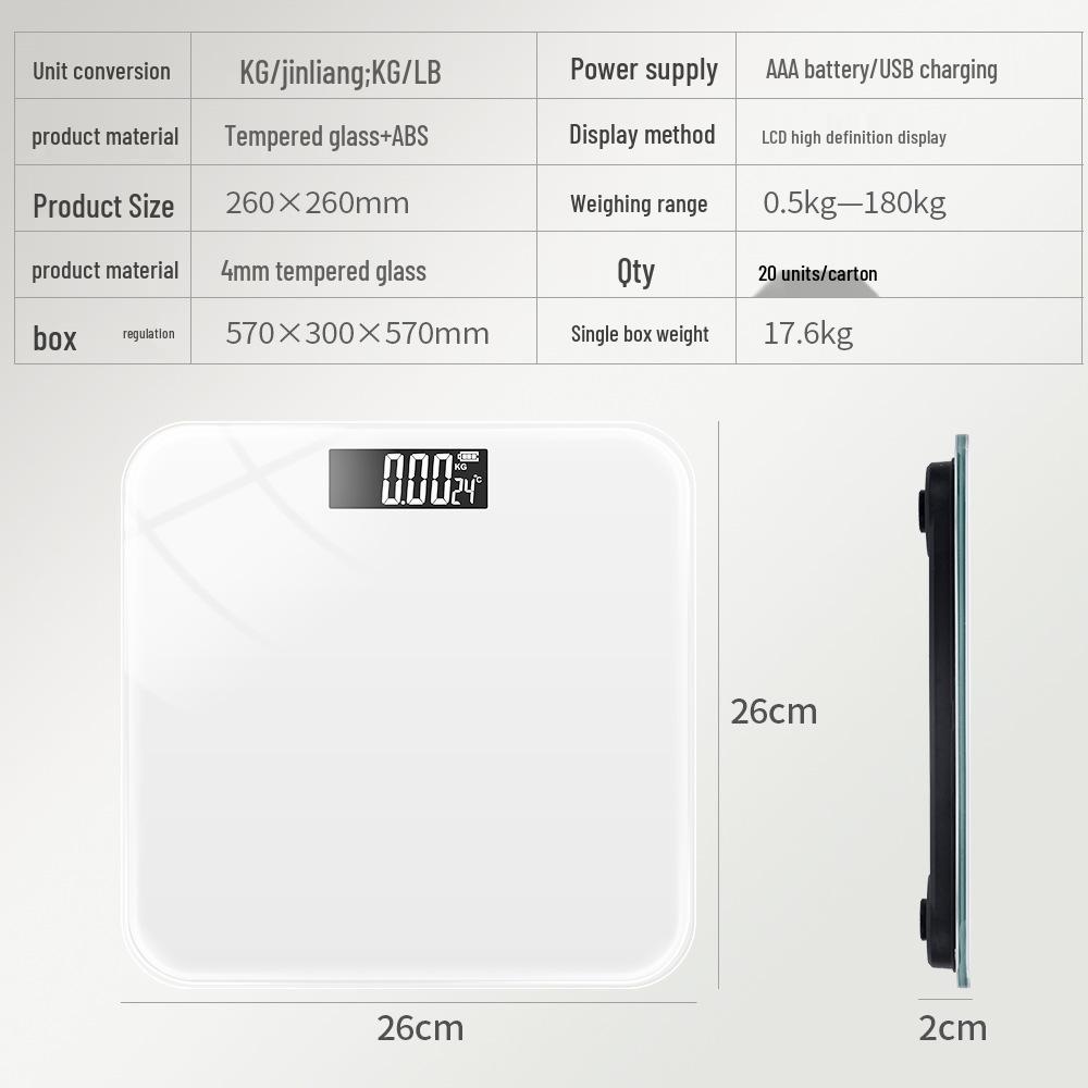 Rechargeable Precision Electronic Body Weight Scale