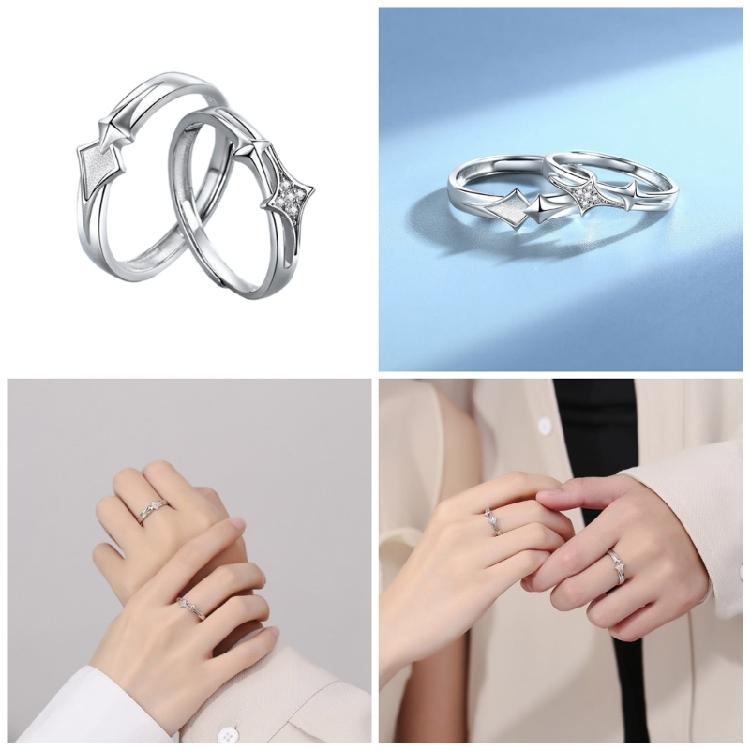 Elegant Star Couple Rings Designs for Trendy Lovers Offering Blend of Stylish and Sophistication for Trendy Women