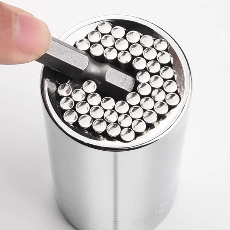 Universal 7-19mm Socket Wrench, Chrome Vanadium Steel, Metric/Imperial, Chrome Plated, Multifunctional Tool
