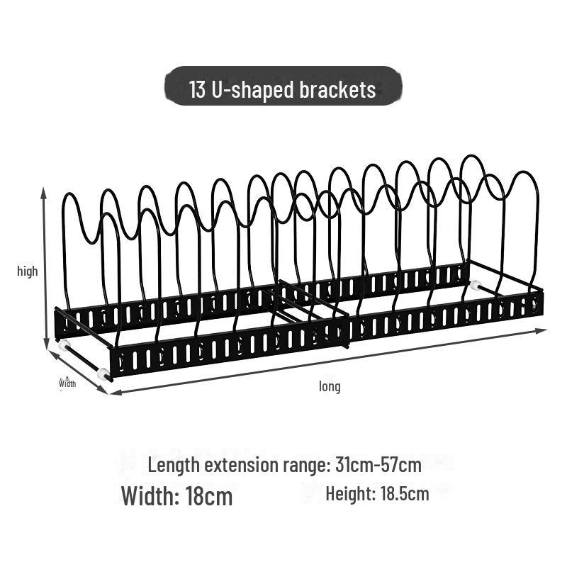 Retractable Pot Lid Rack for Kitchen Countertop Storage