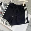 Women's Fashion Casual Stripe Print High Waist Sport Shorts