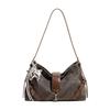 IELGY Fashionable Solid Color One-Shoulder Underarm Bag Large Capacity Commuter Messenger Bag