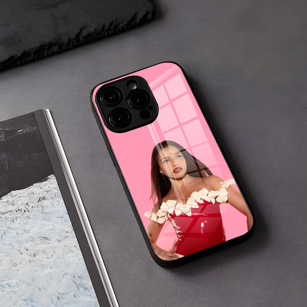 E-Emilia M-Mernes Singer Phone Case For IPhone 17 Air 16 E Pro Max 15 14 13 Mini 12 Pro 11 Max Plus Black Glass Cover