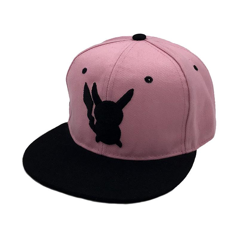 Erwachsenen Pixie Anime Stickerei Hip Hat Pokemon Paar Outdoor Sonnenschutz Flacher Rand Hut Adjustable rosa
