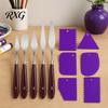Color Mixing Spatula Set 5Pcs Palette Knife with 6 Paint Scraper, Stainless Steel Durable Scrapers Knife, Oil Metal Knives for Texture Art Blending
