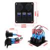 3 Gang Rocker Switch Panel Pre Wired 12V 24V for Boat RV Marine Blue