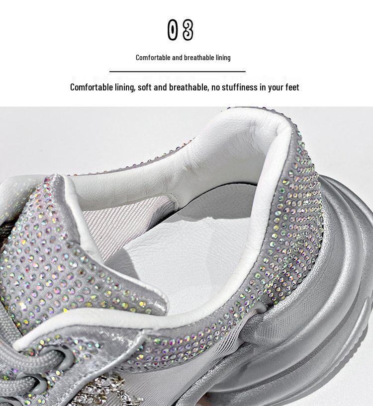 2024 Spring/Summer Mesh Diamond Women's Casual Shoes - Stylish, Breathable, All-Match Sports Sneakers