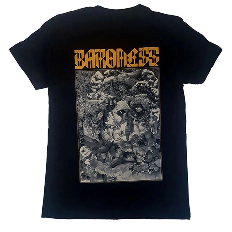 Gold & Grey Retro Baroness Band Shirt Classic Black Unisex S-5XL E1504 3XL
