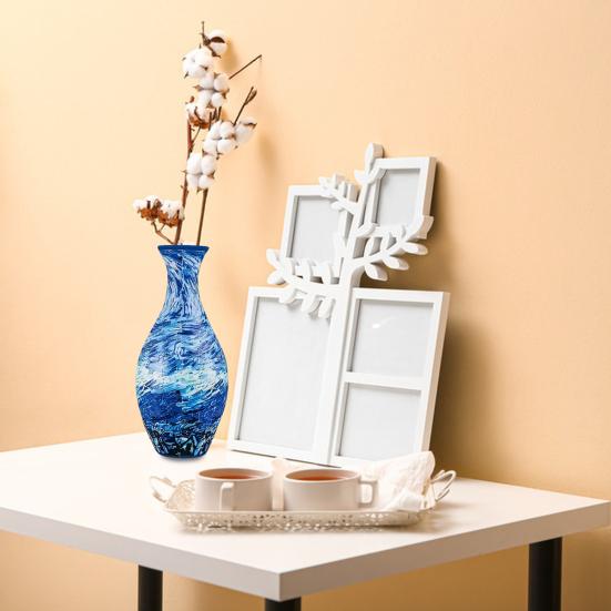 160 ks/sada 3D puzzle váza DIY ručně vyráběná modrobílá keramická mořská loď