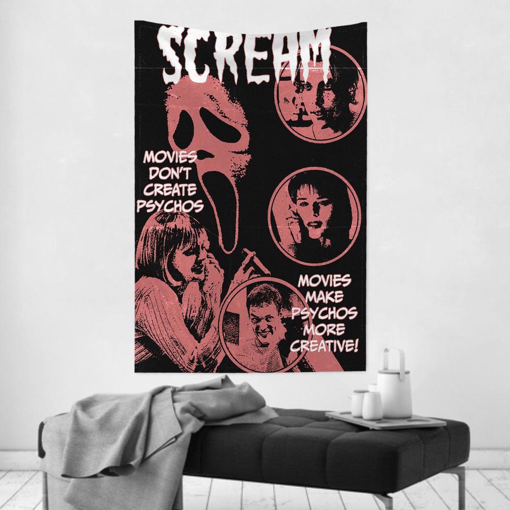 American Thriller Suspense Movie SScream Tapestry Room Decor Wall Cloth Party Hanging Background Room Decor Baby Room