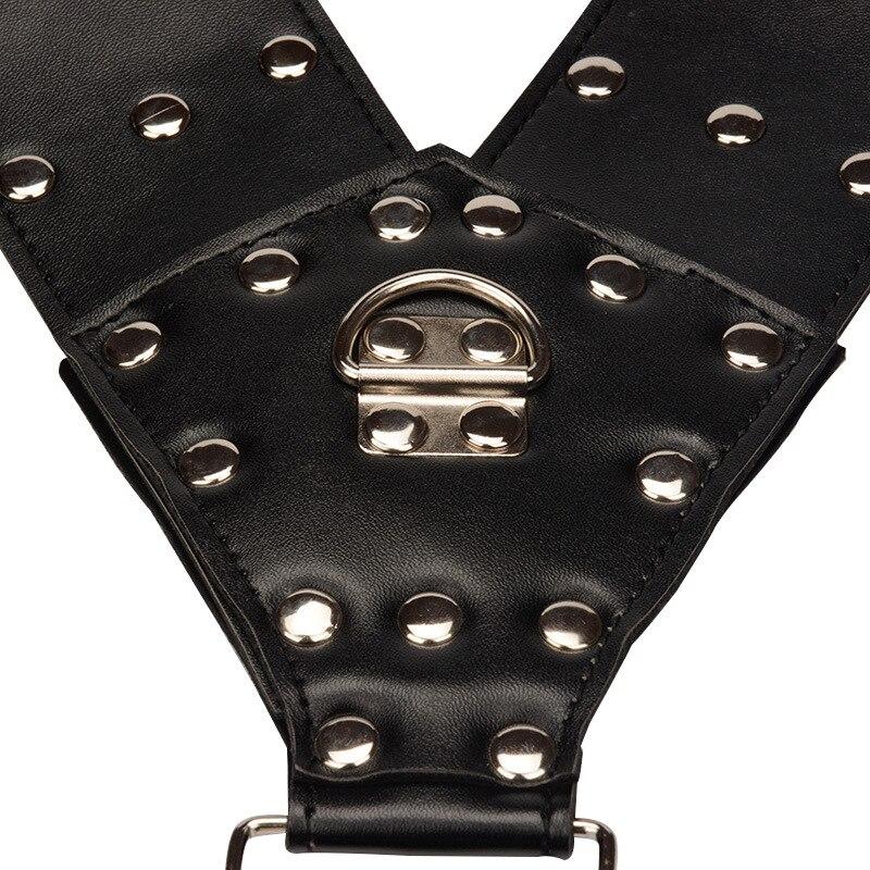 Men Bondage Leather Sexy Clothes Armor Penis Ring Fetish BDSM Slave Femdom Cosplay for Sex Costume