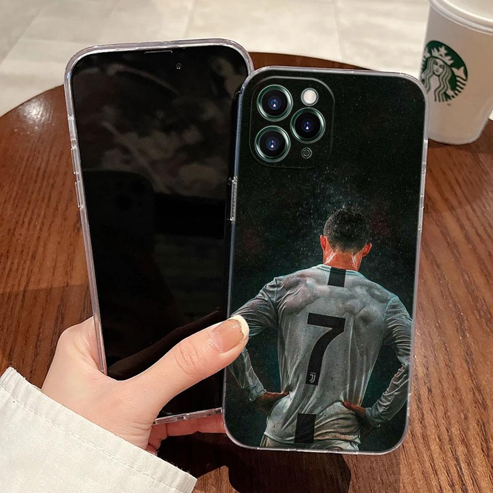 C-R-7 Dark Football Transparent Case For Apple iPhone 18 17 16 15 14 13 12 11 Pro Max 16 Plus 16E 17Air 17Pro Phone Cover Silicone