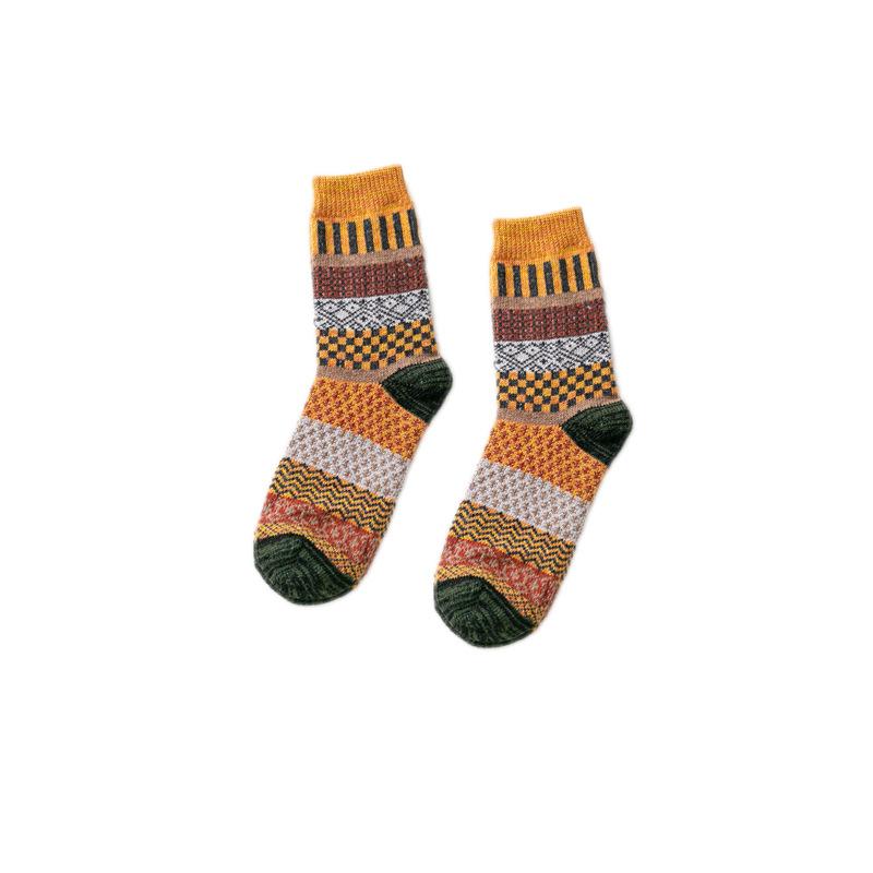 5 Pairs of Thickened Men's Woolen Socks with A Thick Winter Drawstring for Men's Mid-calf Socks