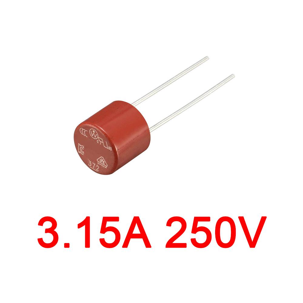 

20PCS T1A T2A T3.15A T4A T5A T6.3A T10A 250V Ємнісний циліндричний запобіжник Мініатюрний повільний переривчастий мікрозапобіжник, встановлений на циліндр DIP