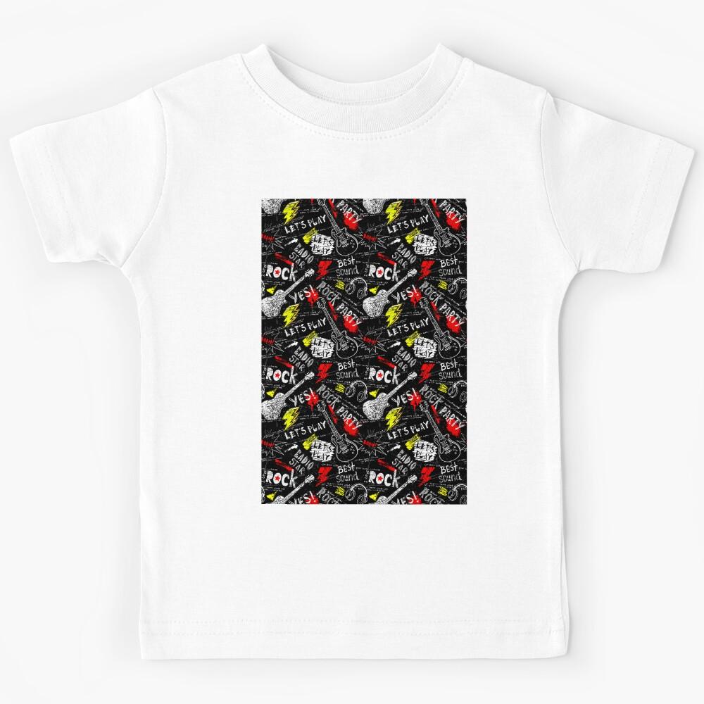 Rock Music Guitars And Lightnings Kids T-Shirt