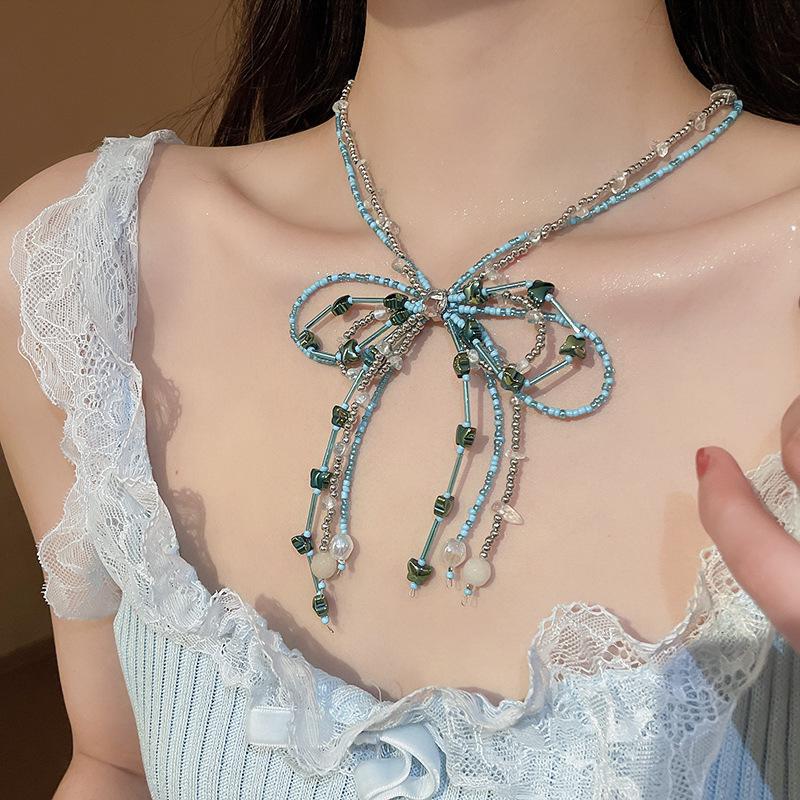 Collana con Perline per Clavicola Resort Bohemien - Accessorio di Moda di Lusso Leggero di Alta Gamma