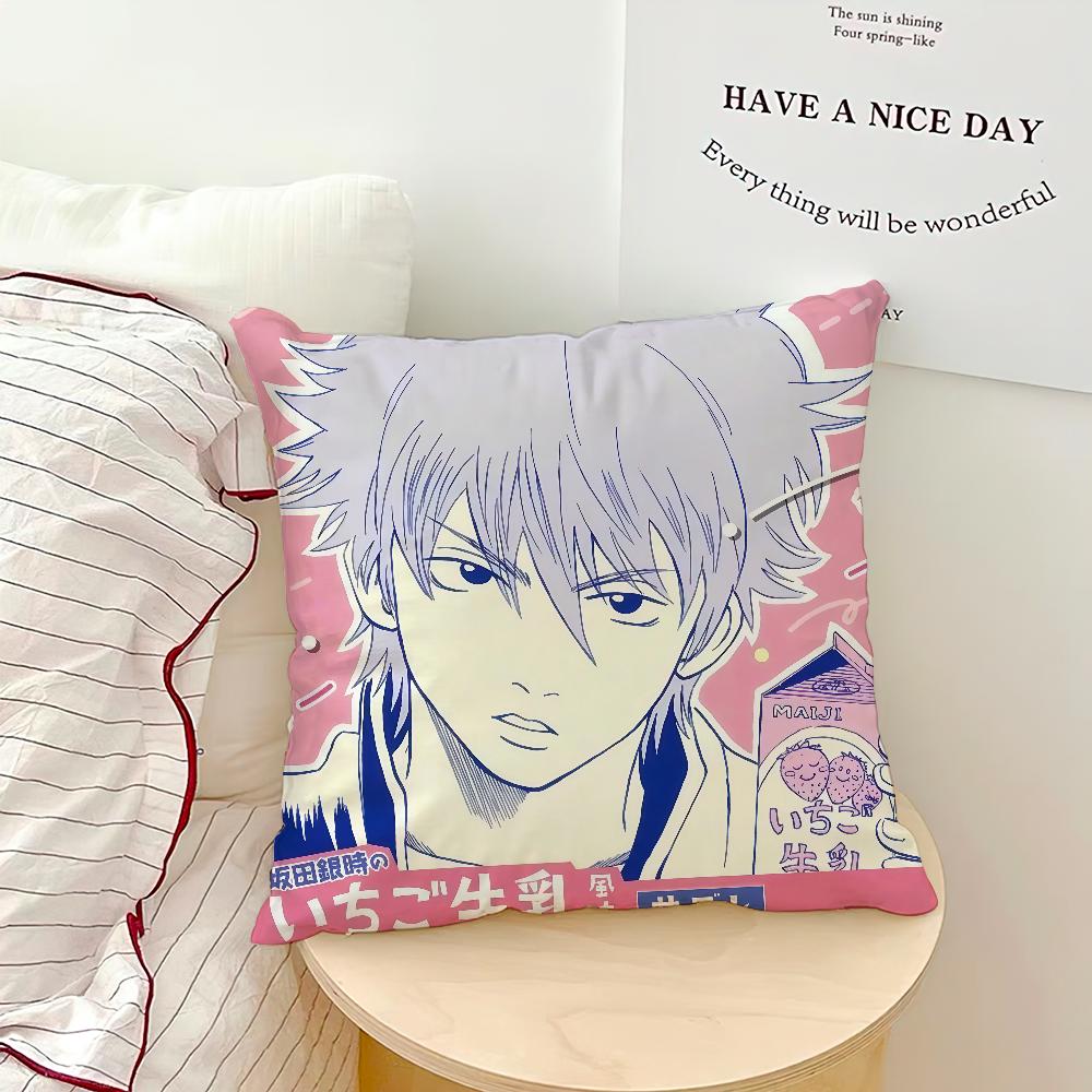 

Anime Comic Funny Pink Art Gintoki Sakata Meme Comfortable Soft Pillow Case For Sofa Living Room Home Decor Protective Covers 30x30CM(12x12in)