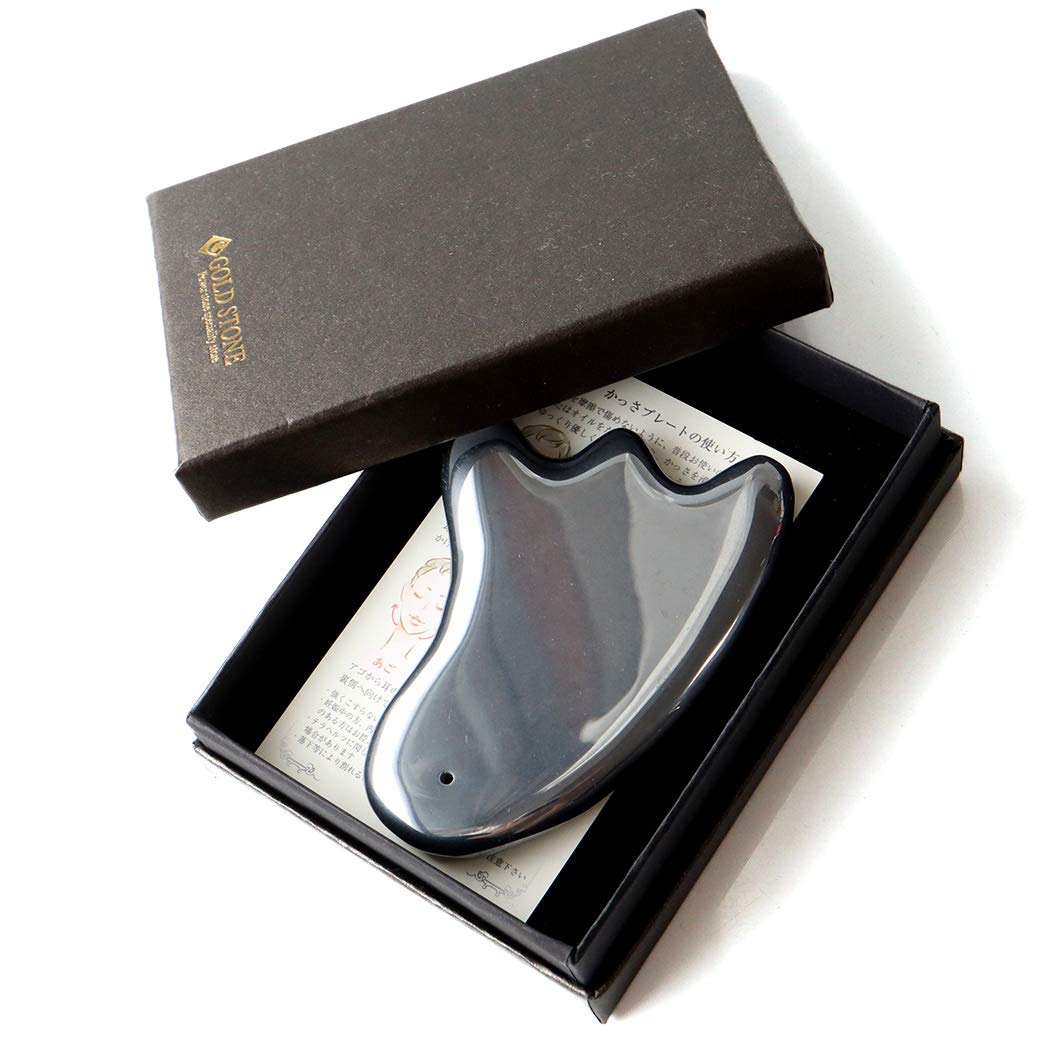 

Terahertz mineral feather-shaped gua sha plate, 99.999% purity, for facial massage