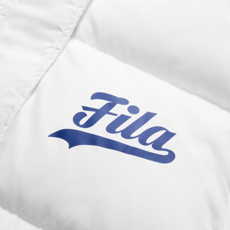 Fila Fusion Letter Print Warm Thick Hooded Down Jacket Women Outerwear White T11W042913FWT