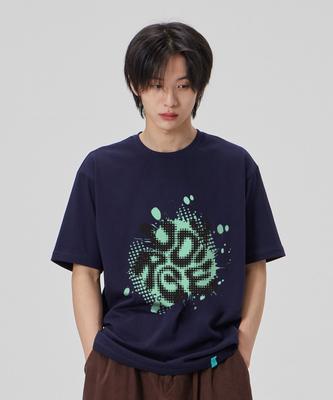 ASTRAL PROJECTION [Voice] Cotton Loose Fit Short Sleeve T-Shirt_Space Navy