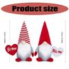 Sweet Love Heart Gnomes Elf Plush Dolls with Striped Hat Stuffed Dwarf Figurine Ornament for Couples Valentines Gift
