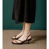 French thin strap square head high heel sandals thin heel 2025 new summer soft leather toe temperament kitten and cool slippers