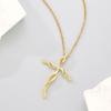 Elegant Gold Cross Pendant Necklace - Non-Fading Christmas Gift Clavicle Chain