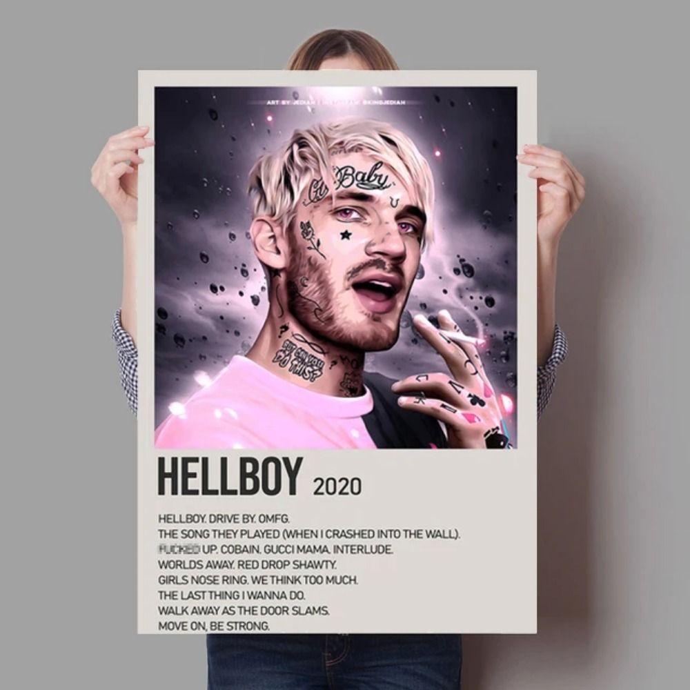 Lil Peep Hip Hop Umělec Kovový Plechový Značka pro Pokoj Mladistvých Hudební Prostor Dekor