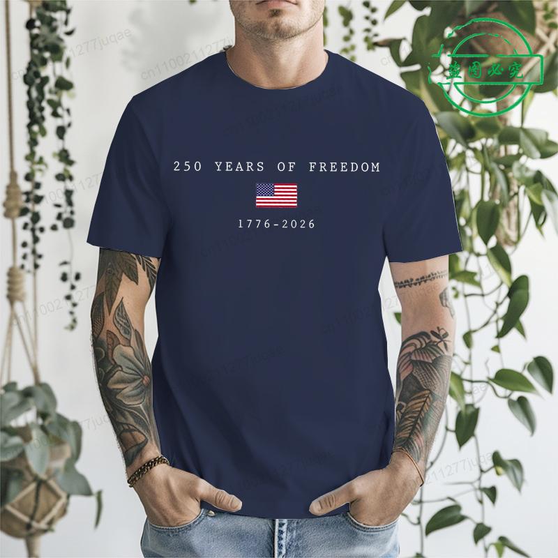 250 Years of Freedom 1776~2026 Shirt,Anniversary Men's T-Shirts Clothing 4th of July Shirt Youth-Adult Clothes Short Sleeve Tops
