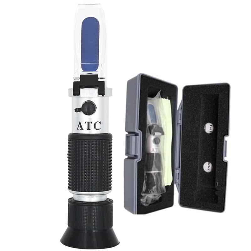 Handheld Brix Honey Refractometer 0-80% Brix Meter with ATC Concentration High Sugar Test Tool Fruit Sweetness Meter