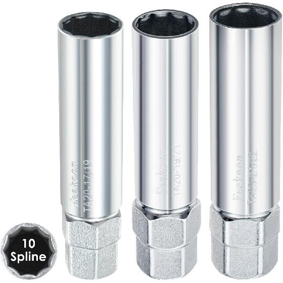 Feekoon 3 Pack 10 Spline Lug Nut Key Replacement for TA20-17/19, TA20-19/21 and TA23-21/22, Compatible with Bimecc 10-Spline Lug Nut and Lug Bolts,