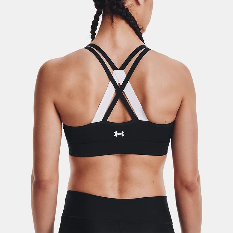 Under Armour Dfo Heatgear® Logo Print Color Block Medium Intensity Sports Bra Women Underwear Black 1362370-001