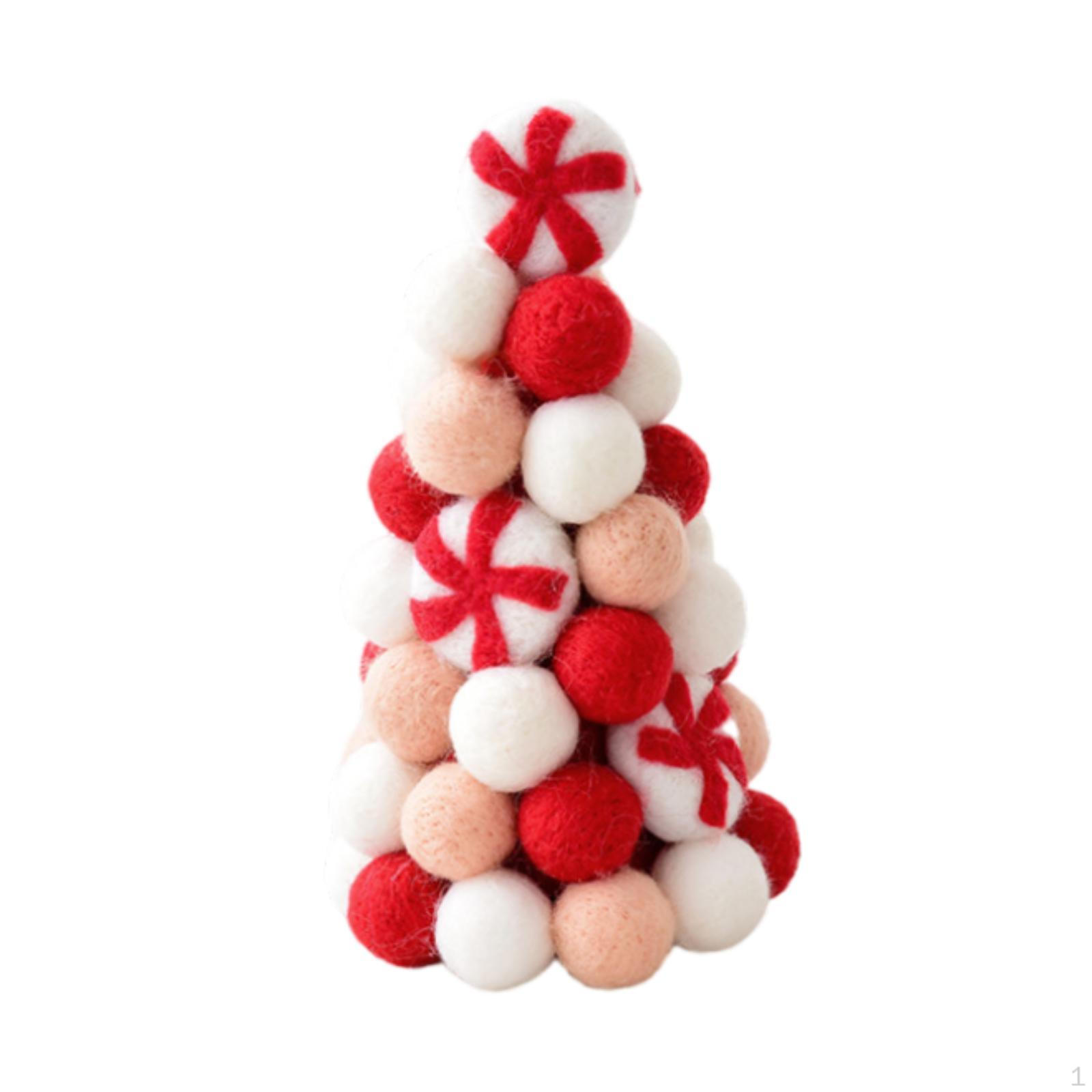 

Christmas Pompom Tree Tabletop Decoration for Restaurant Height 24cm