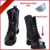Mode Herren Sicherheitsstiefel High-Top Lederstiefel Stahlkappe Arbeitssicherheitsstiefel Plüsch Warme Winterstiefel für Herren Zapatos Seguridad Hombre