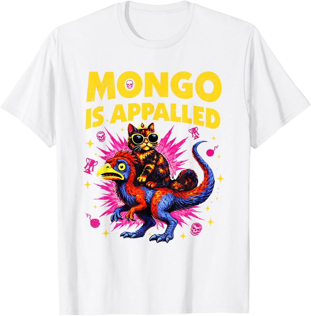 Mongo Is Appalled Funny Cat Riding Dinosaur Meme Unisex T-Shirt 8