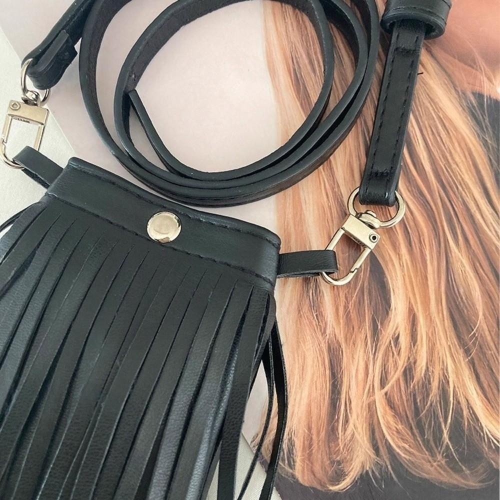 PU Leather Tassel Belt Zinc Zinc Alloy Pocket Belts Trendy Waistband with Bag  Streetwear