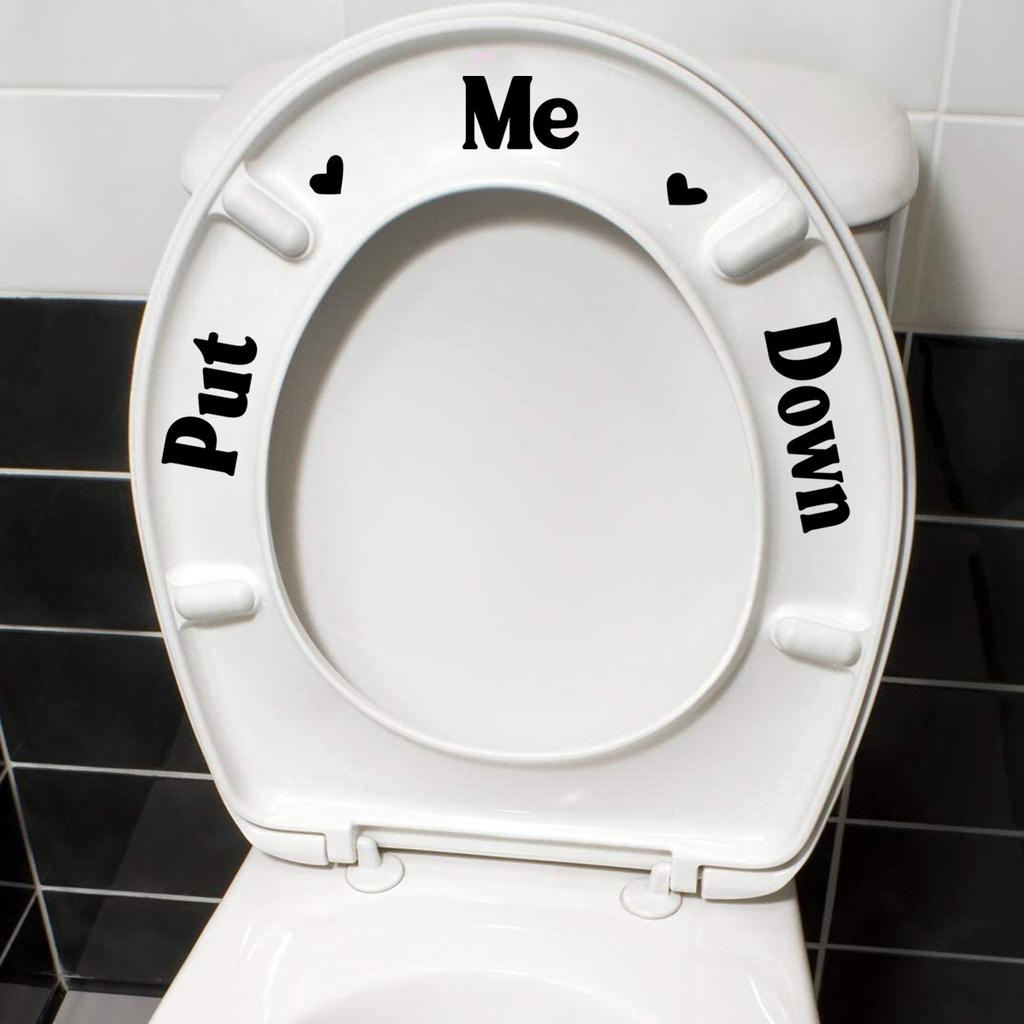 Self-adhesive Toilet Seat Stickers Easy-to-Apply Fun Slogans Bathroom Decorative Stickers Waterproof Toilet Stickers
