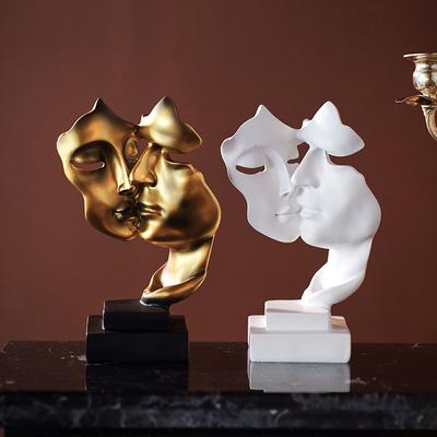 Schweigen ist Gold Paar Abstrakte Figur Skulptur Ornament Heim Wohnzimmer TV-Schrank Dekorationen
